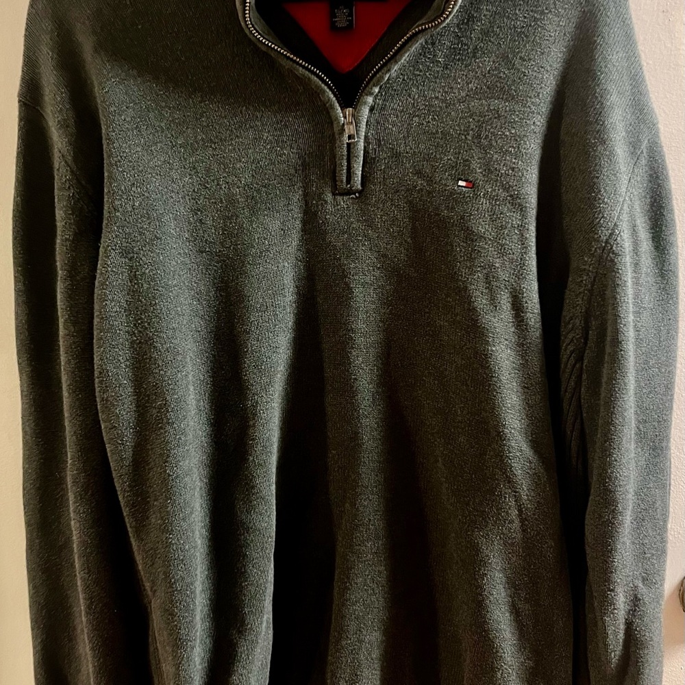 Tommy Hilfiger Gray Zip Up Sweater